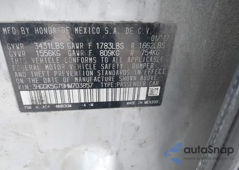 2017 Honda Fit Ex z USA, uszkodzony, nr VIN 3HGGK5G79HM703857